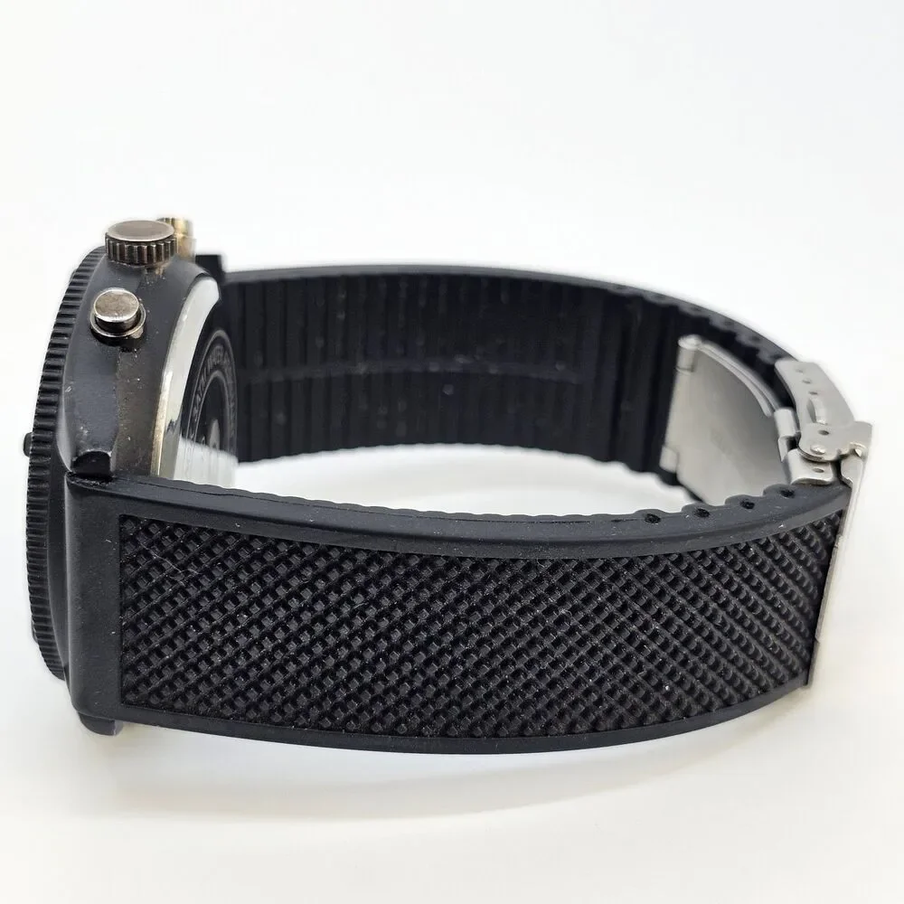 Men CX2 Croton Sport Black Tone Silicone Analog Digital Watch 46MM New Batteries